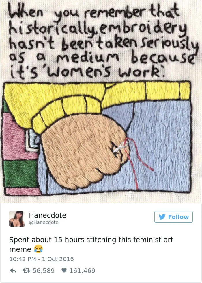 Stitched Feminist Meme