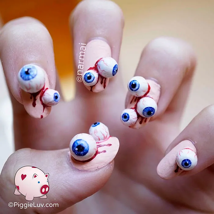 Creepy Halloween Nail Art Ideas By PiggieLuv