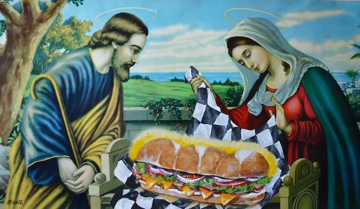 I Add Pop-Culture Characters Into Old Thrift-Store Paintings