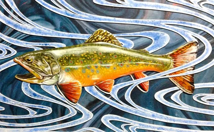 Trout Cut Paper Painting