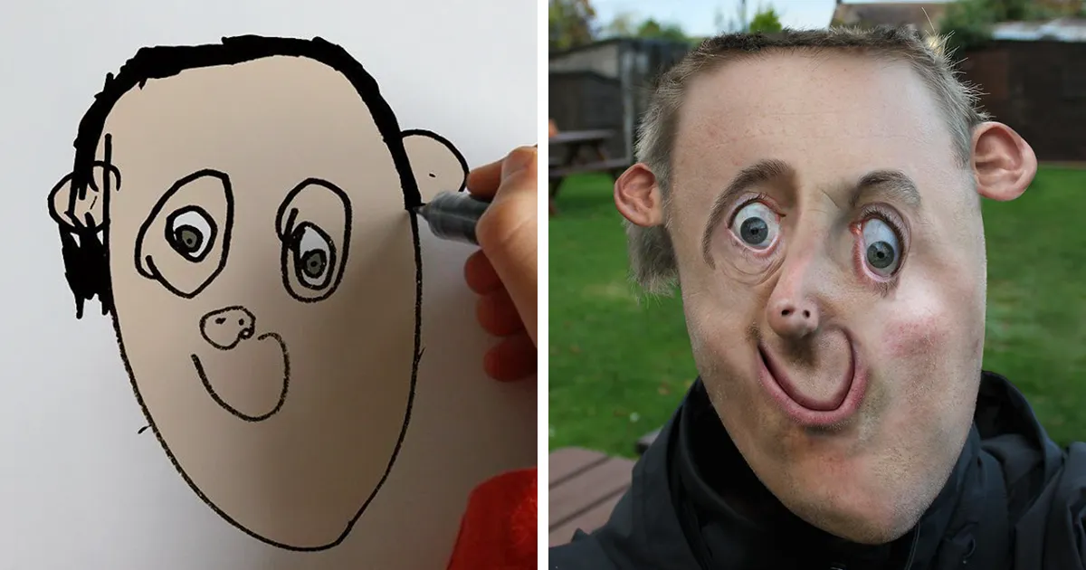 Este padre convierte en reales los dibujos de su hijo de 6 años y son tan divertidos como terroríficos