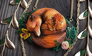 Mythical Animal Jewelry That I Make Using Various Minerals And Polymer Clay
