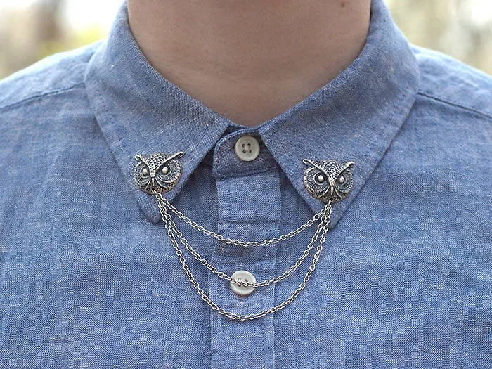 Silver Owl Collar Chain