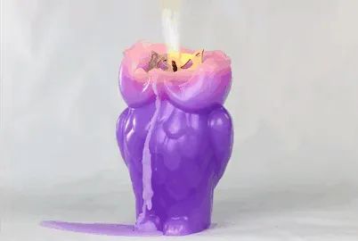 Owl Skeleton Candle