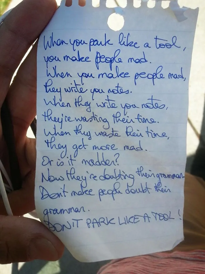 37 Of The Best Notes Left For Asshole Drivers Who Don't Know How To Park