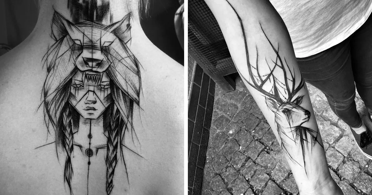 Esta tatuadora polaca muestra la belleza de la imperfección con sus tatuajes esbozados