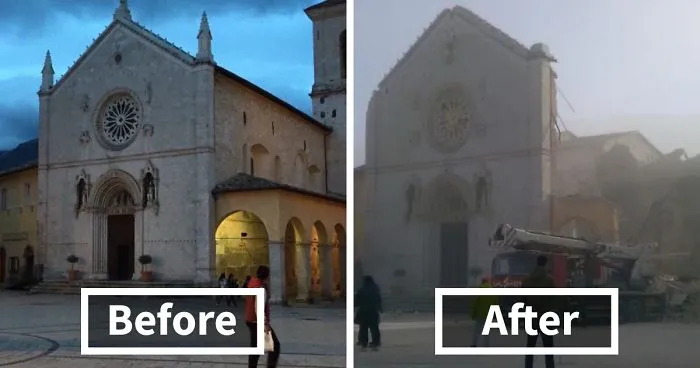 St. Benedict Basilica Destroyed By An 6.6 Earthquake In Central Italy