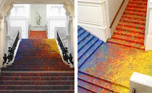 Polish Artist Splatters National Gallery's Staircase With Paint And It Looks Absolutely Beautiful