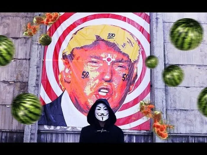 Donald Trump Gets Hit With A Watermelon! Anonymous Vs. President! Insane Rope Swing