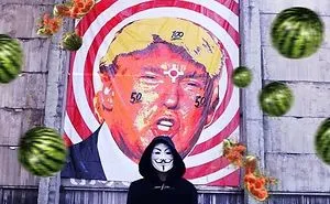 Donald Trump Gets Hit With A Watermelon! Anonymous Vs. President! Insane Rope Swing