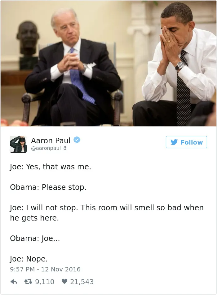 77 Hilarious Conversations Between Obama And Biden Are The Best Medicine After This Election