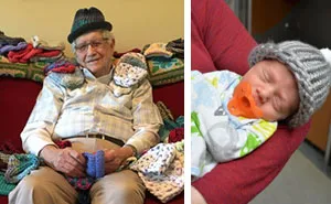86-Year-Old Teaches Himself To Knit To Make Little Caps For Premature Babies