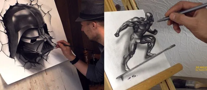 I Have Put Together Some 3d Optical Illusions Drawings, Paintings And A Video