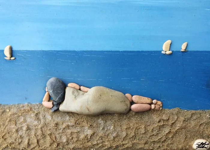 I Create Art From Stones I Find On The Beach