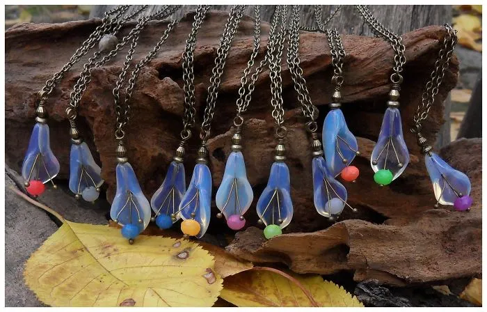 Calla Lily Opalite Pendant Glow In The Dark