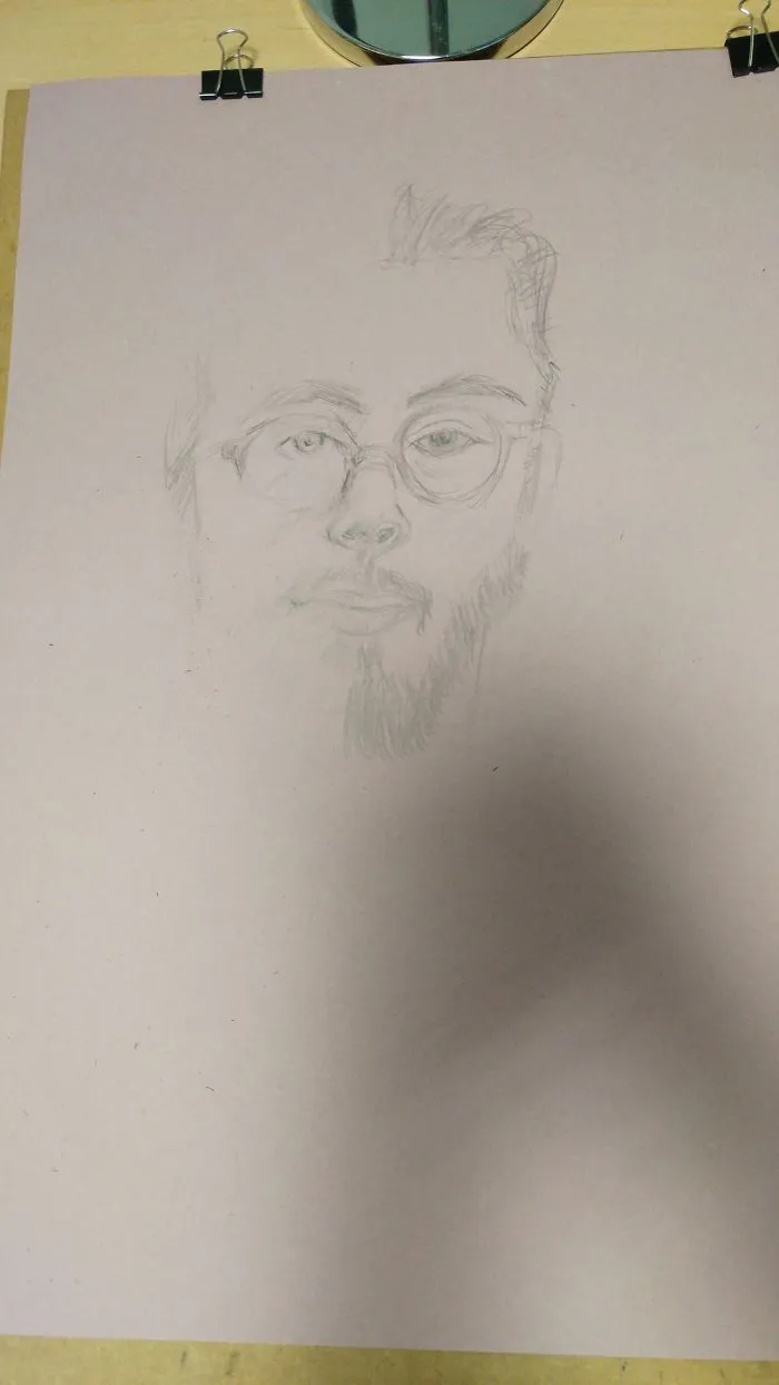 I Went To An Oil Painting Class, My Instructor Had Me Paint Half A Self Portrait. Here Are The Results.