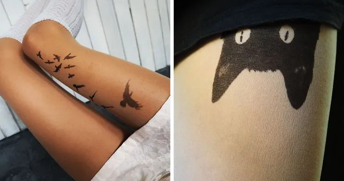 "Tattoo Tights" That Create An Illusion Your Legs Have Been Inked