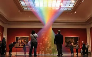Man-Made Rainbow Trapped Inside This Gallery Is Made Of 1000s Of Colored Threads