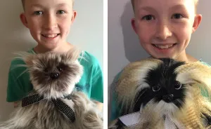 Este niño de 12 años aprendió a coser para hacer más de 800 peluches para los niños enfermos