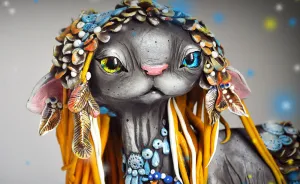Russian Artist Combines Fantasy And Rasta Elements To Create Magical Cats