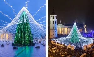 Unique Christmas Tree Illuminated By 50,000 Lightbulbs Opens Festive Season In Vilnius