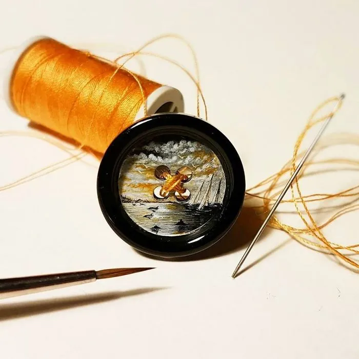 Turkish Artist Paints Unbelievably Tiny Paintings Onto Small Objects