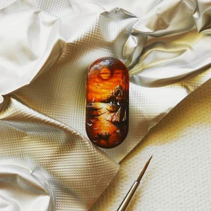 Turkish Artist Paints Unbelievably Tiny Paintings Onto Small Objects