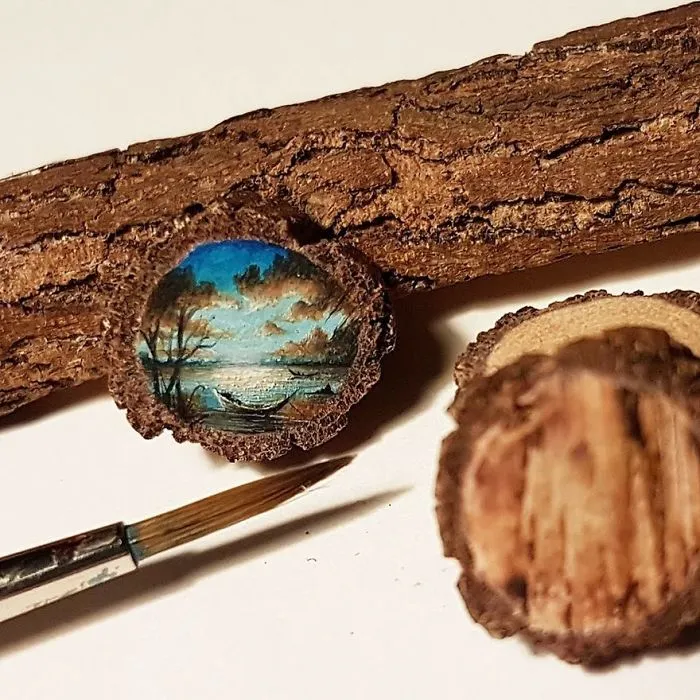 Turkish Artist Paints Unbelievably Tiny Paintings Onto Small Objects