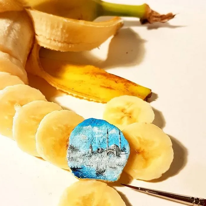 Turkish Artist Paints Unbelievably Tiny Paintings Onto Small Objects
