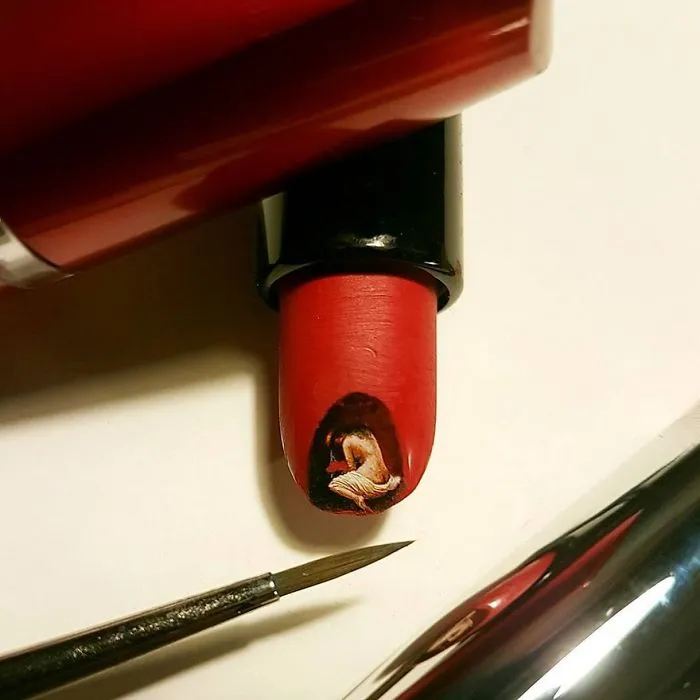 Turkish Artist Paints Unbelievably Tiny Paintings Onto Small Objects