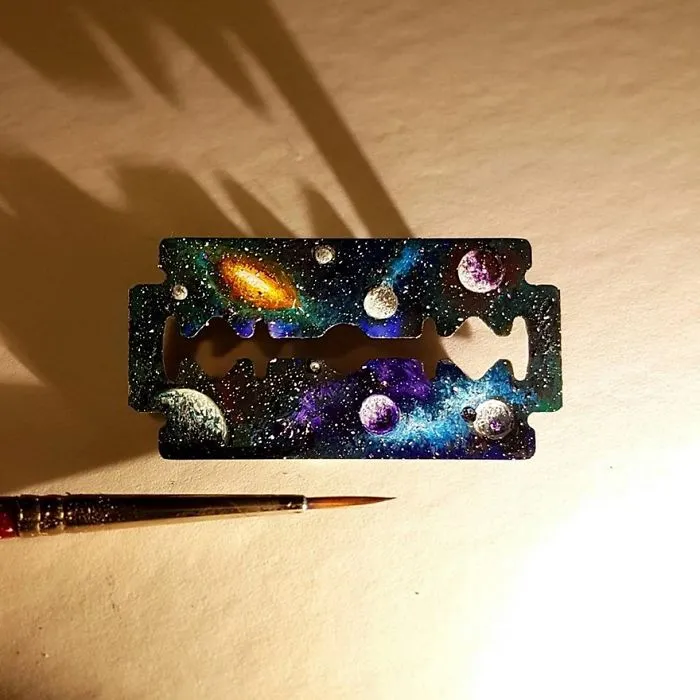Turkish Artist Paints Unbelievably Tiny Paintings Onto Small Objects