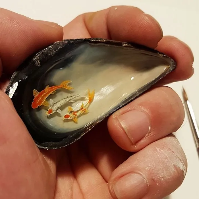 Turkish Artist Paints Unbelievably Tiny Paintings Onto Small Objects
