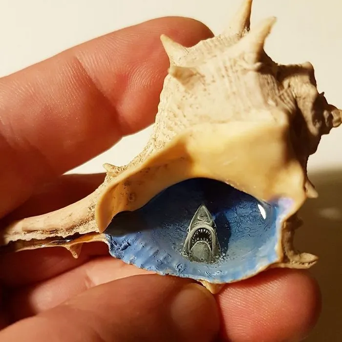 Turkish Artist Paints Unbelievably Tiny Paintings Onto Small Objects