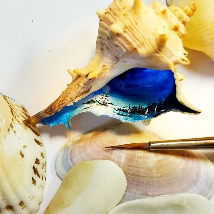 Turkish Artist Paints Unbelievably Tiny Paintings Onto Small Objects