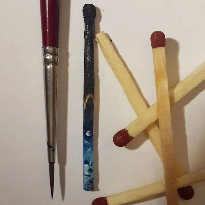 Turkish Artist Paints Unbelievably Tiny Paintings Onto Small Objects