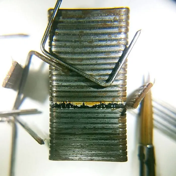 Turkish Artist Paints Unbelievably Tiny Paintings Onto Small Objects