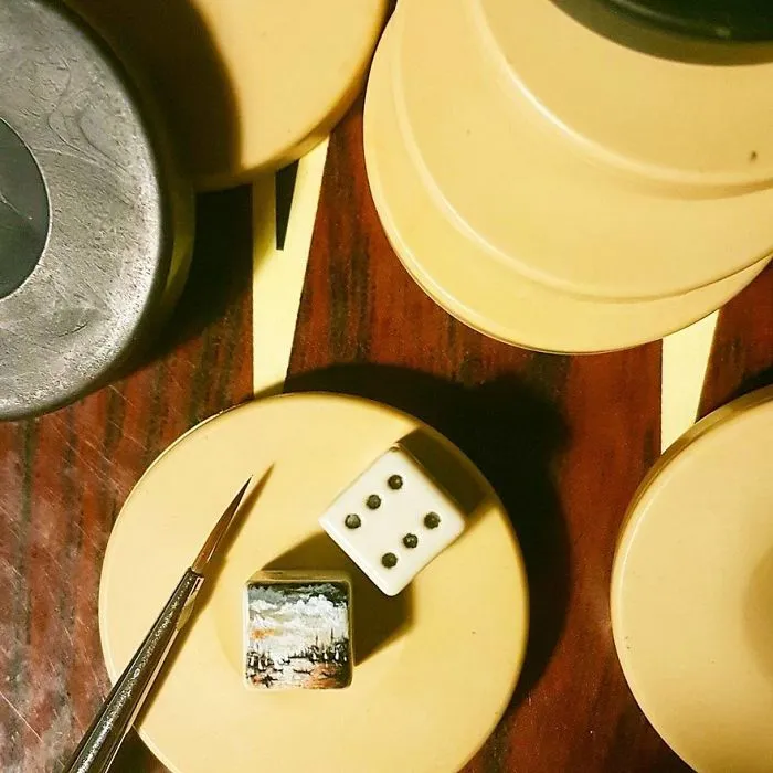 Turkish Artist Paints Unbelievably Tiny Paintings Onto Small Objects