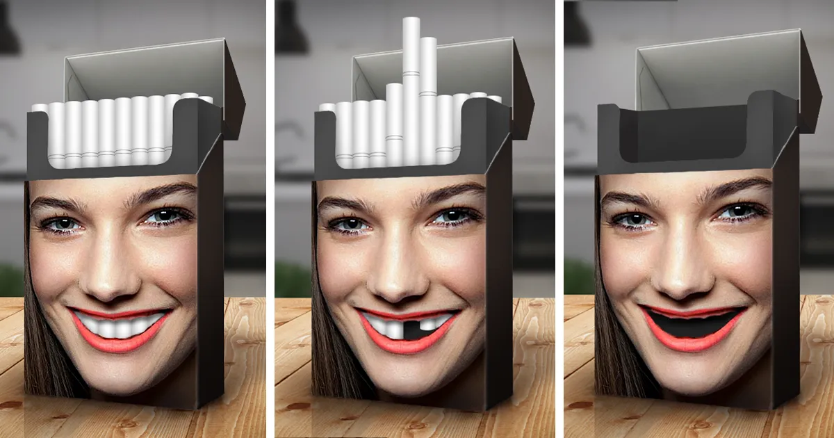 Dientes de tabaco: He creado esta campaña publicitaria para crear conciencia sobre los efectos nocivos del tabaco