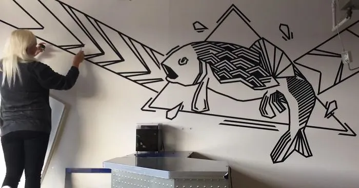 I Couldn't Paint On My Rented Apartment's Walls, So I 'Washi-Taped' Them Instead
