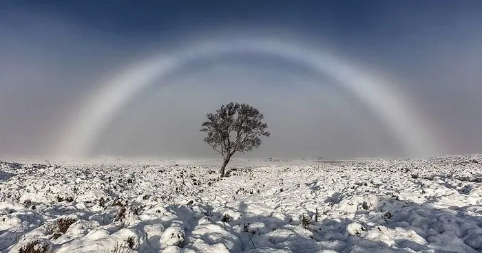 White Rainbow Above Scotland