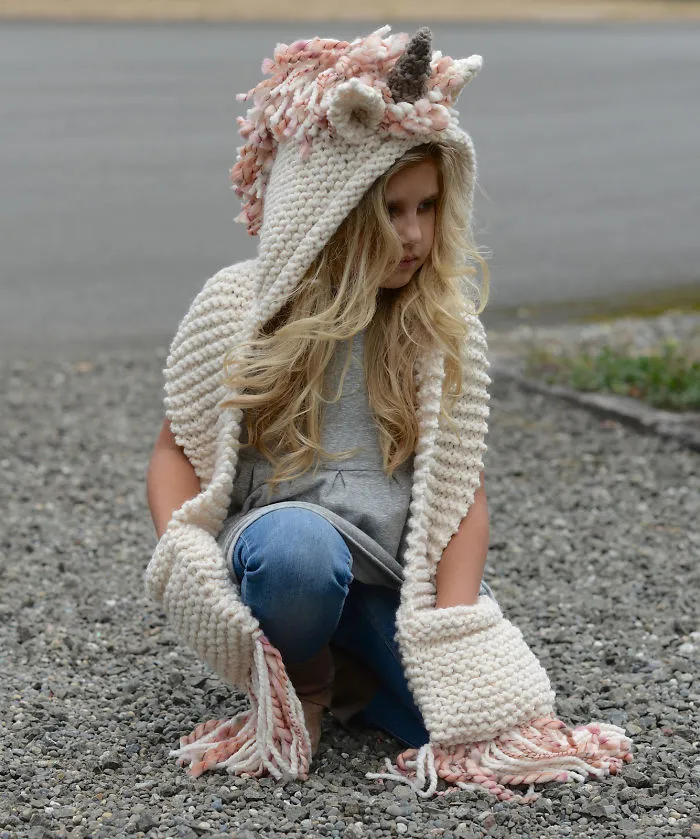 Unicorn Hooded Scarf
