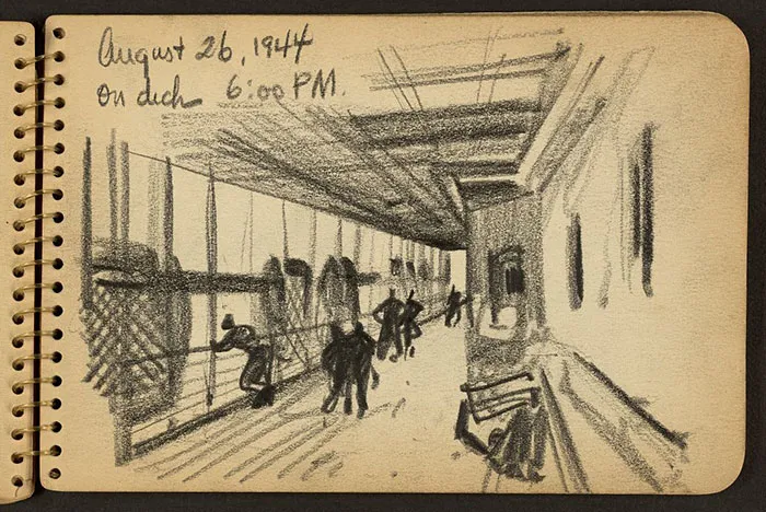 Lifeboat On Deck Of Ship In New York Harbor