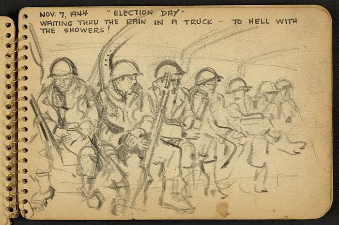 Soldiers Sitting In A Truck In France