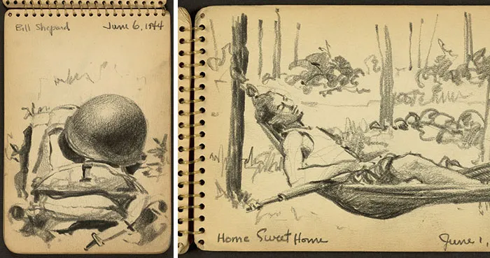 21-Year-Old WWII Soldier's Sketchbooks Show War Through The Eyes Of An Architect
