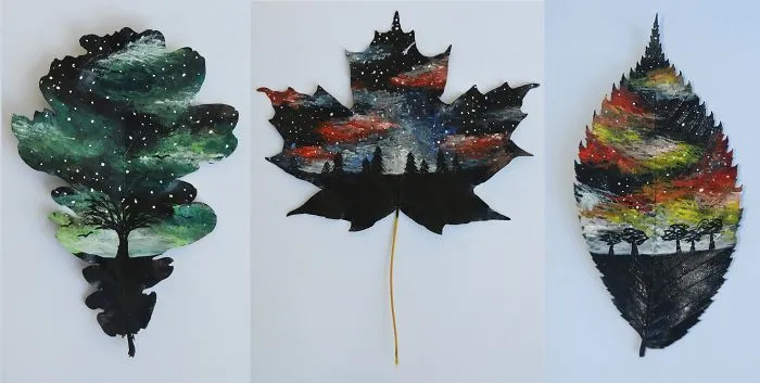 I Use Leaves As My All Natural Canvases
