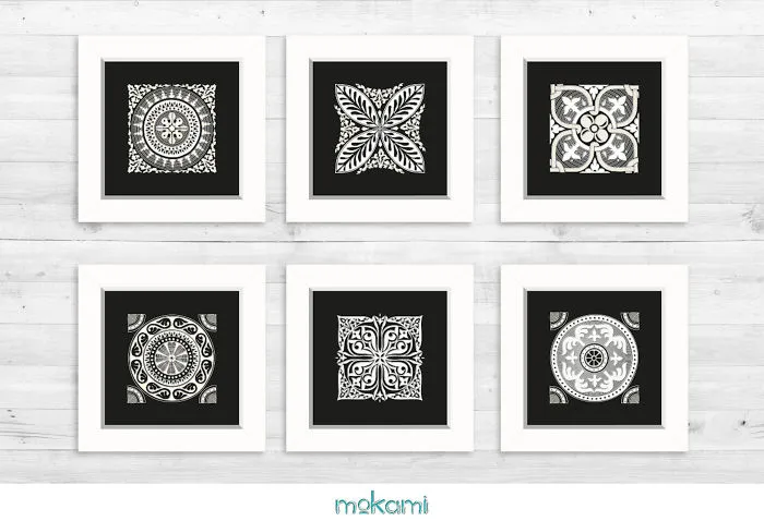 Moroccan Tiles Printed On Paper By Mokami