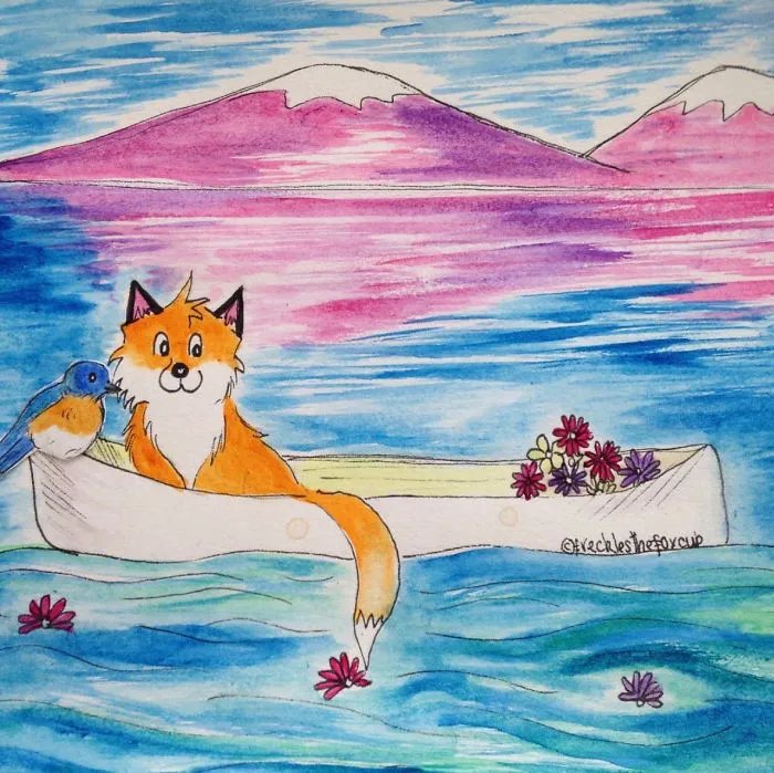 I'm A Little Fox Cub Who Travels The Globe Through A World Of Watercolour