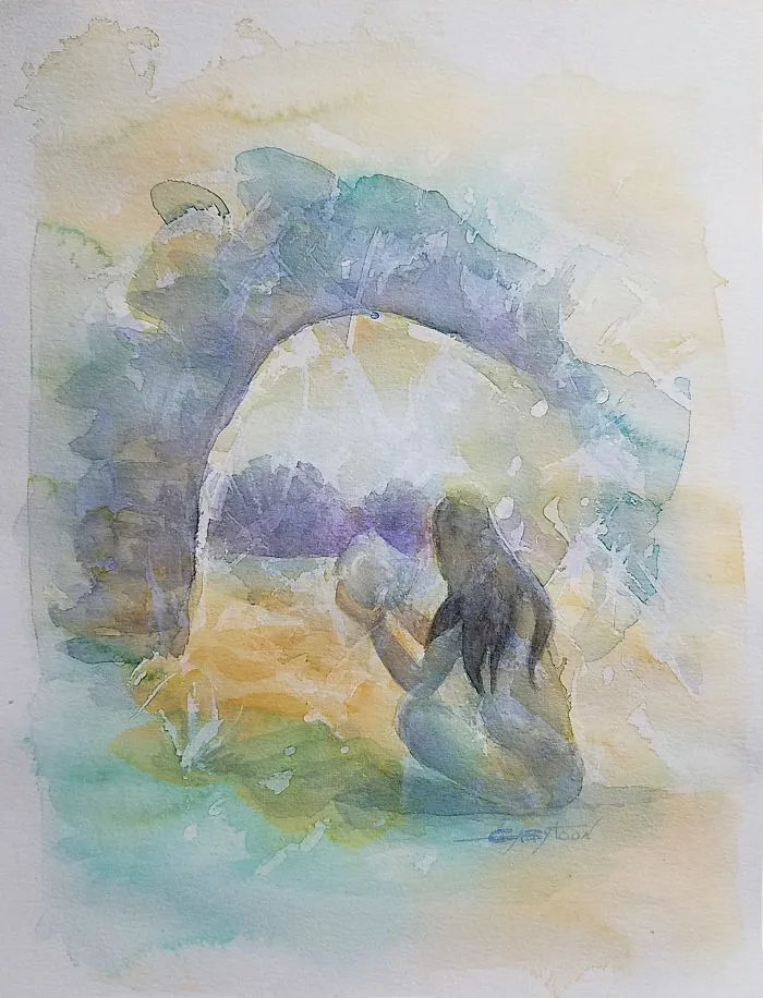 Island Watercolor, Paper 9"x12"