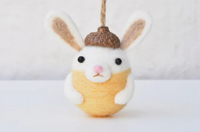 I Make Needle Felted Animal Ornaments Wearing Tiny Acorn Berets