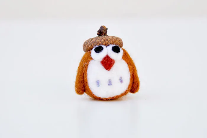 I Make Needle Felted Animal Ornaments Wearing Tiny Acorn Berets